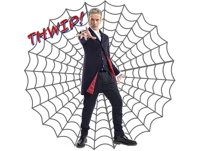 Peter Capaldi Doctor Who Spider-Man Thwip webbing web shooter
