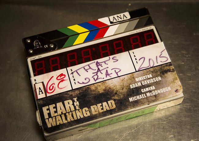 Fear the Walking Dead clap board behind the scenes