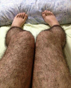 Chinese woman in hairy stockings