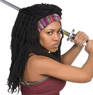 Sexy Walking Dead Costume (Michonne wig and headband)