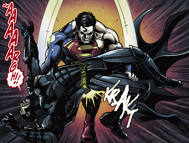 Superman Breaks Batman's Back Bane (Injustice Gods Among Us 35)