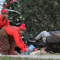 Pranksters bring Christmas to homeless