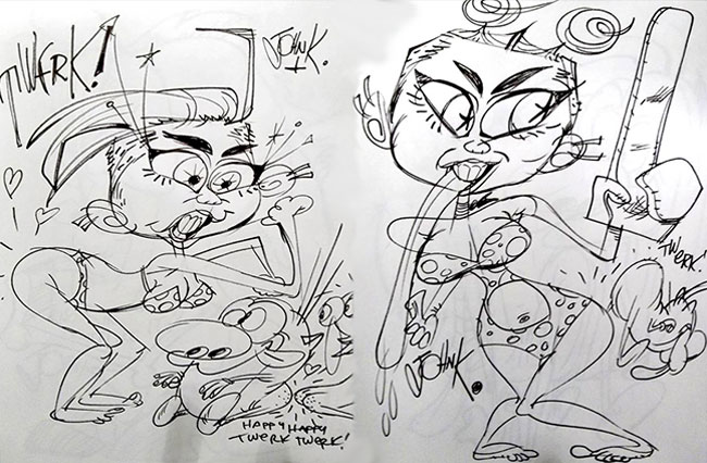 The Ren & Stimpy Show creator John Kricfalusi Miley Cyrus caricature