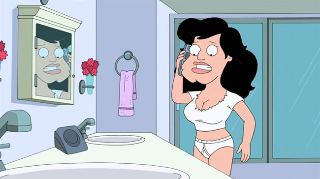 American Dad gets a sex change (Stan Goes On The Pill)