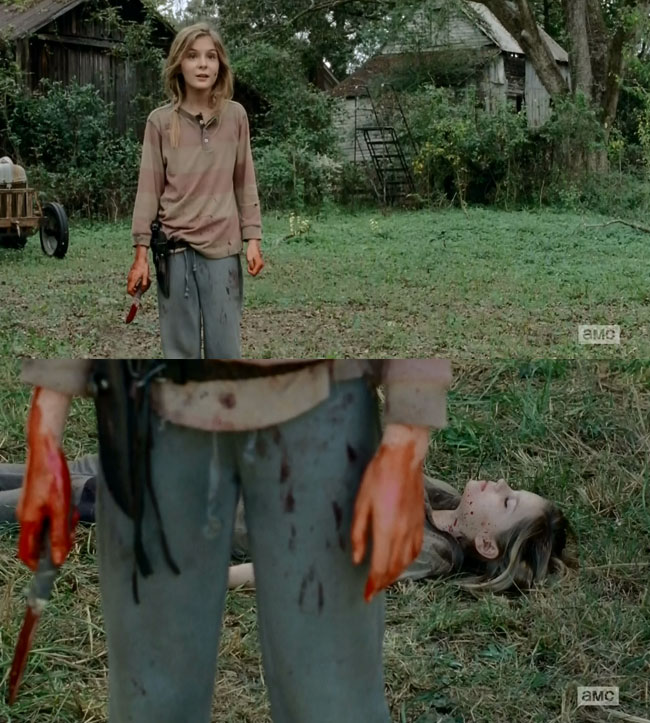 Lizzie kills Mika to turn her into The Walking Dead