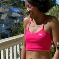 Planet Fitness gym member too sexy for her shirt (Tiffany Austin)