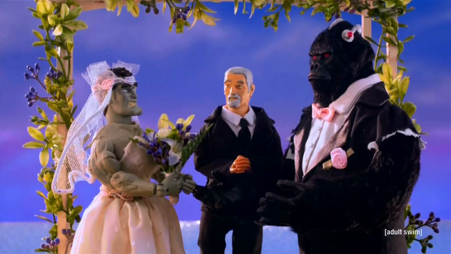 Robot Chicken DC Comics Special II Villains In Paradise (Bizarro and Grodd wedding)