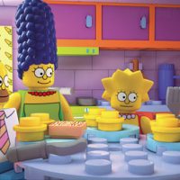Simpsons Lego episode Brick Like Me (LEGO Simpsons dining room)