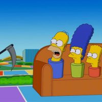 Homer Simpson losing at The Game of Life Couch Gag (Pay Pal)