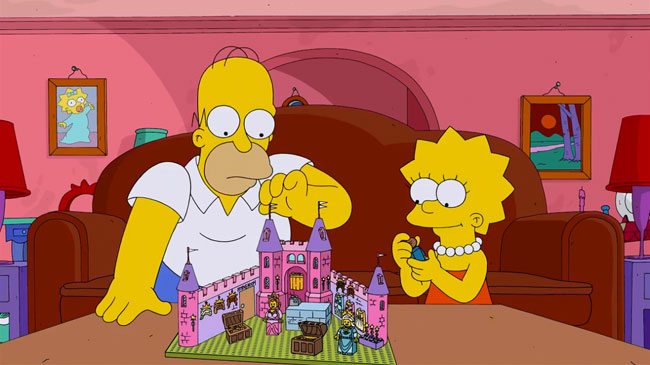 Simpsons LEGO special trailer - Brick Like Me (Homer and Lisa build castle)
