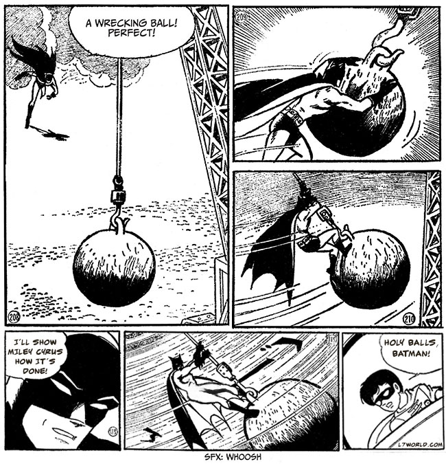 Batman The Jiro Kuwata Batmanga Cover (Lord Death Man) Batman Manga wrecking ball Miley Cyrus