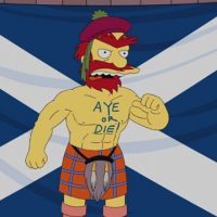 Simpsons Groundskeeper Willie votes Aye for Scottish Independence