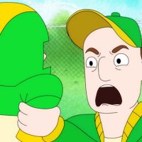 Football Kids cartoon features unnecessary roughness