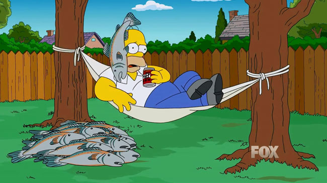 John Oliver fires salmon cannon at Jon Stewart Jimmy Fallon and Homer Simpson