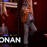 Andy Richter eaten alive by snake on Conan