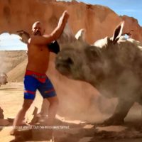 Commercial disclaimers 2014 Duralast brakes commercial UFC fighter Chuck Liddell The Iceman throws rhino