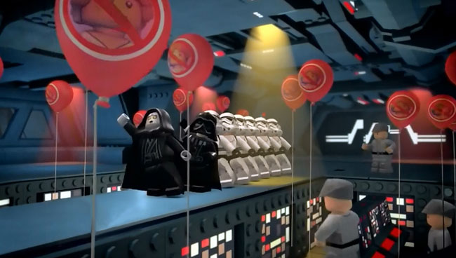Lego Star Wars The Yoda Chronicles Clash of the Skywalkers alternate ending Emperor Darth Vader conga line