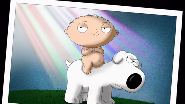Family Guy Stewie pregnant with Brian family photo Stewie riding Brian (Stewie is Enceinte)