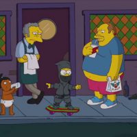 Simpsons opening ninja Bart skating Peeping Mom Apu Moe Comic Book Guy Disco Stu