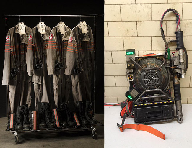 Female Ghostbusters proton pack and uniform flight suit screenwriter Paul Feig