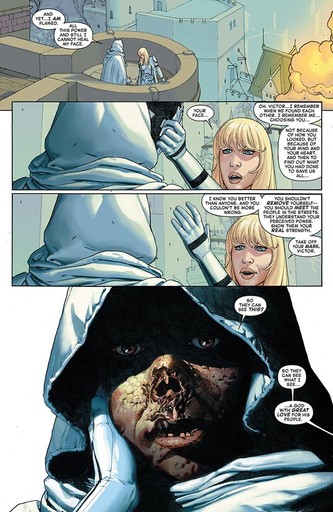 Secret Wars 3 Doctor Doom face Invisible Woman Susan Richards