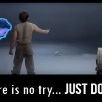 Shia LaBeouf motivational Star Wars Empire Strikes Back Luke levitate X-Wing Just do it