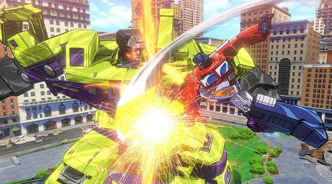 Transformers Devastation video game Devastator vs Optimus Prime