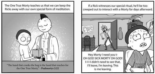 Rick and Morty Rickstaverse Instagram game One True Morty comic strip