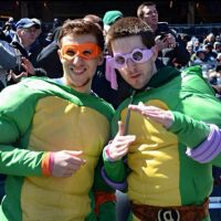John Oliver Yankees tickets cosplayers TMNT Teenage Mutant Ninja Turtles