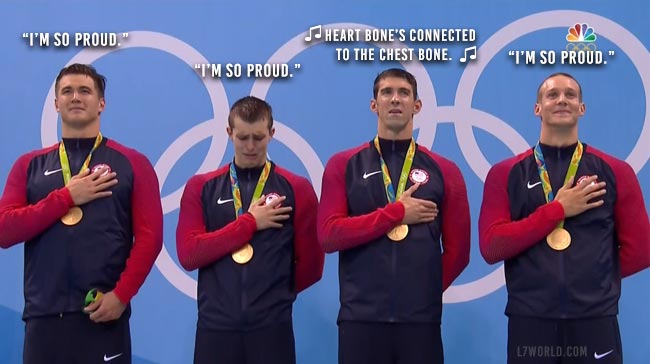 Michael Phelps Olympic gold medal heart hand